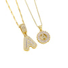Women's Pendant Necklace Copper Inlaid With Zirconium Plated Real Gold Geometric Letters Pattern Set With Diamonds