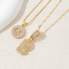 Women's Pendant Necklace Copper Inlaid With Zirconium Plated Real Gold Geometric Letters Pattern Set With Diamonds