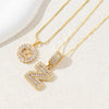 Women's Pendant Necklace Copper Inlaid With Zirconium Plated Real Gold Geometric Letters Pattern Set With Diamonds