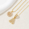Women's Pendant Necklace Copper Inlaid With Zirconium Plated Real Gold Geometric Letters Pattern Set With Diamonds