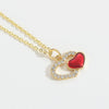 Women's Pendant Necklace Copper Mixed Gemstone Setting Geometric Heart Electroplated