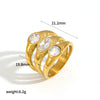 Women's Personality Fashion Titanium Steel Ring With Drop Shaped And Heart Shaped Colored Diamond Jewelry
