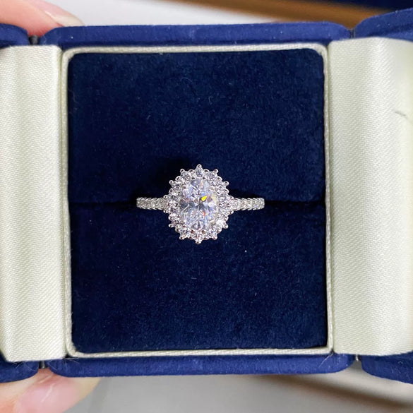 Women's Pigeon Egg Ring S925 Sterling Silver Ruby Diamond Geometric Simple Electroplated