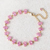 Women's Pink Crystal Candy Style Copper Inlaid Zircon Bracelet