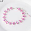 Women's Pink Crystal Candy Style Copper Inlaid Zircon Bracelet