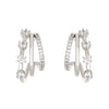 Women's Pink Zircon Geometric Cshaped Copper Earrings Set With Diamonds Retro Fashion Niche Design