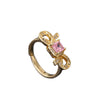 Women's Pink Zircon Open Adjustable Ring Copper Geometric Sweet Style Electroplating Jewelry