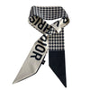 Women's Plaid Cloth Ribbon Ponytail Hair Tie Headband Geometric French Style Silk Scarf Hair Accessory