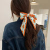 Women's Plaid Cloth Ribbon Ponytail Hair Tie Headband Geometric French Style Silk Scarf Hair Accessory