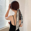 Women's Plaid Cloth Ribbon Ponytail Hair Tie Headband Geometric French Style Silk Scarf Hair Accessory