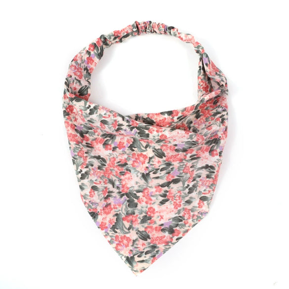 Women's Plaid Geometric Triangular Chiffon Headscarf Versatile Cloth Hair Accessory With Fashionable Tiedyed Design