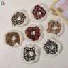 Women's Plaid Velvet And Polyurethane Scrunchie With Plush Trim Handmade Ponytail Hair Tie Accessory