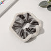 Women's Plaid Velvet And Polyurethane Scrunchie With Plush Trim Handmade Ponytail Hair Tie Accessory