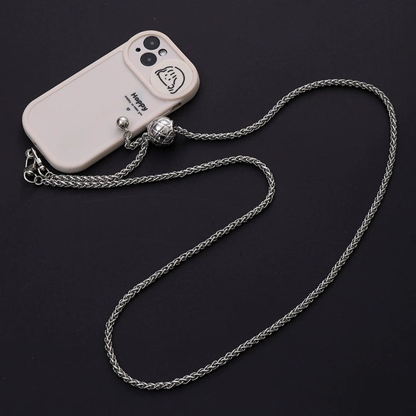 Women's Plastic And Nylon Metal Buckle Electroplated Adjustable Diagonal Mobile Phone Lanyard Jewelry With Clip