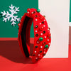 Women's Plastic And Pearl Christmas Hair Band With Flower Accessories Natural Style Set With Pearls