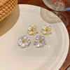 Women's Plastic And Resin Flower Shape Polish Earrings