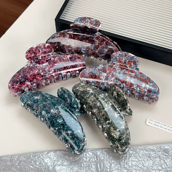 Women's Plastic And Resin Geometric Hair Claw Clip With Baking Paint Finish