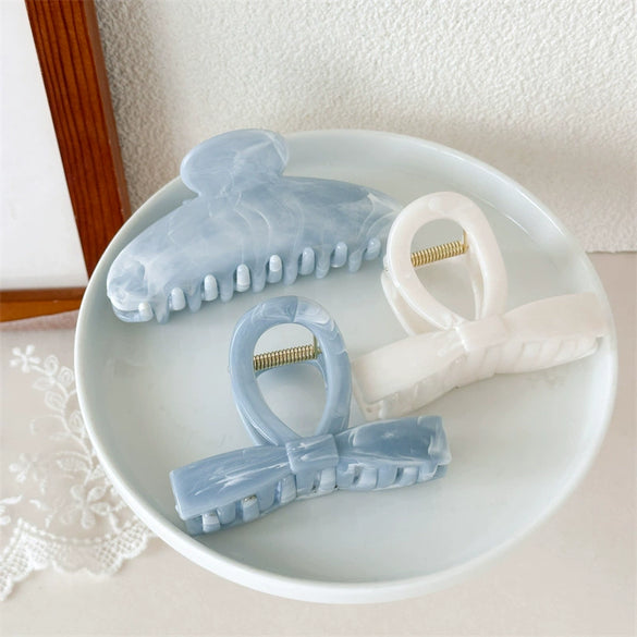 Women's Plastic And Resin Hair Clip Fashion Ol Style Ink Texture Polish Processed