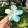 Women's Plastic And Resin Hair Clip With Butterfly And Egg Flower Design And Uv Plating