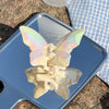 Women's Plastic And Resin Hair Clip With Butterfly And Egg Flower Design And Uv Plating