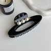 Women's Plastic And Resin Handmade Oval Pearl Grab Clip Geometric Style