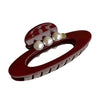 Women's Plastic And Resin Handmade Oval Pearl Grab Clip Geometric Style