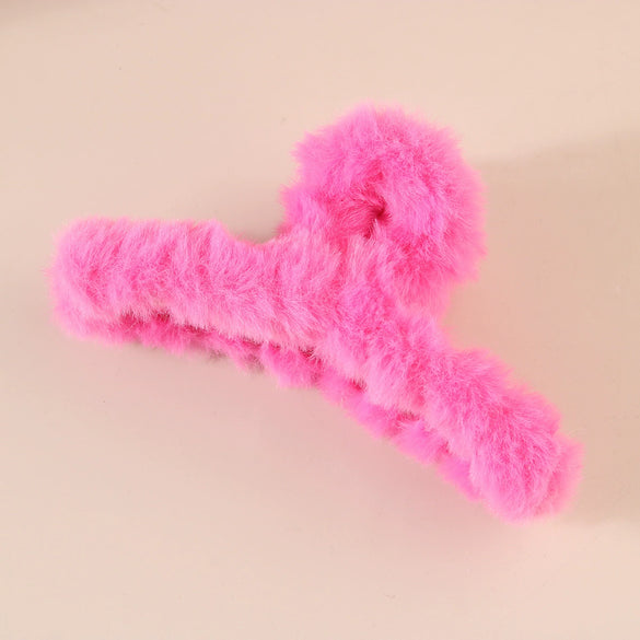 Women's Plastic And Resin Handmade Simple Geometric Stuffed Furry Shark Hair Clip