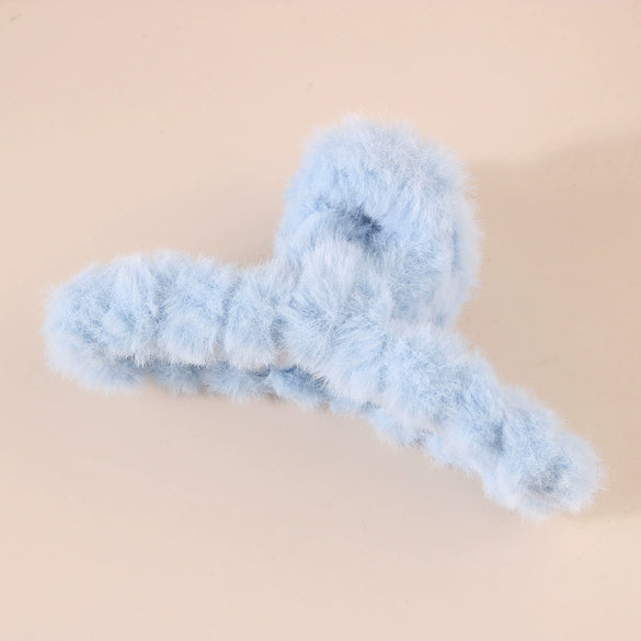 Women's Plastic And Resin Handmade Simple Geometric Stuffed Furry Shark Hair Clip