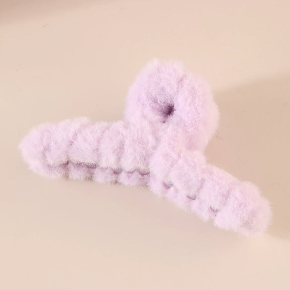 Women's Plastic And Resin Handmade Simple Geometric Stuffed Furry Shark Hair Clip