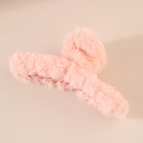 Women's Plastic And Resin Handmade Simple Geometric Stuffed Furry Shark Hair Clip