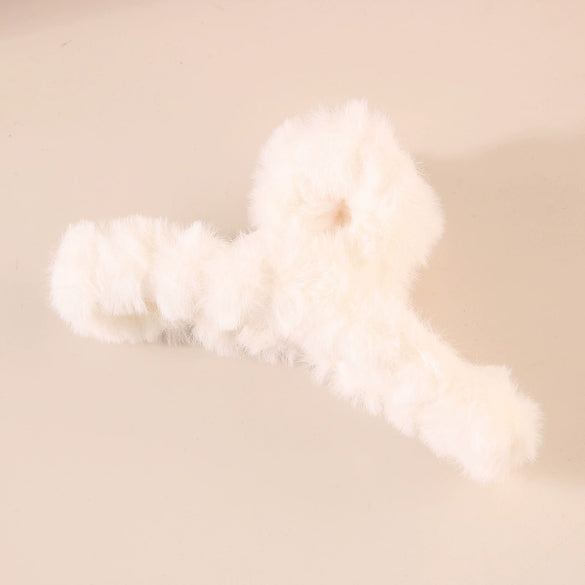 Women's Plastic And Resin Handmade Simple Geometric Stuffed Furry Shark Hair Clip