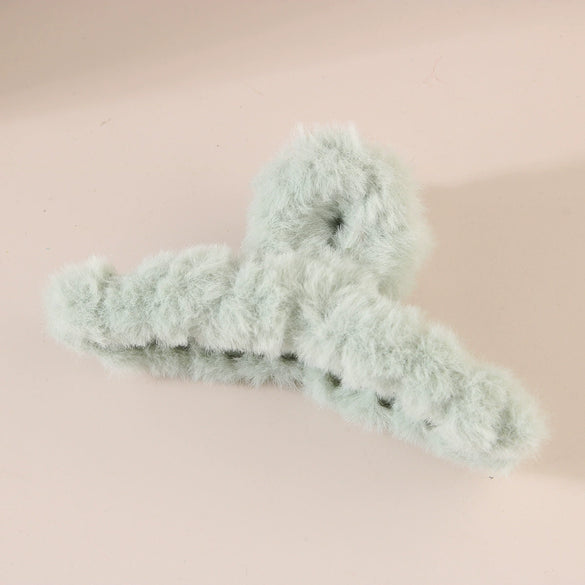Women's Plastic And Resin Handmade Simple Geometric Stuffed Furry Shark Hair Clip