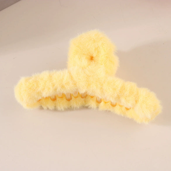 Women's Plastic And Resin Handmade Simple Geometric Stuffed Furry Shark Hair Clip