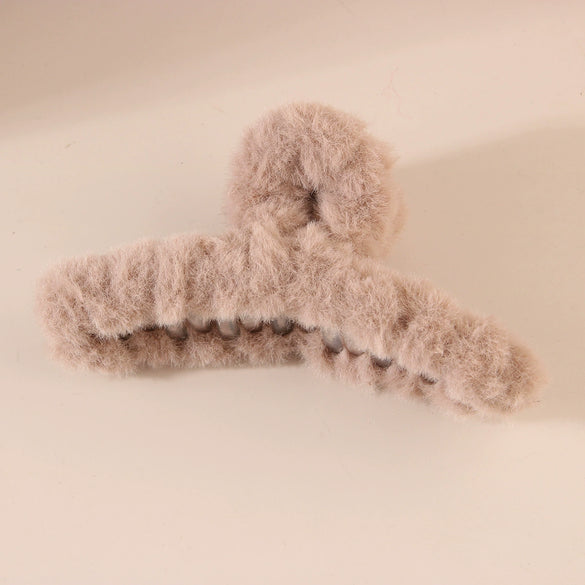 Women's Plastic And Resin Handmade Simple Geometric Stuffed Furry Shark Hair Clip
