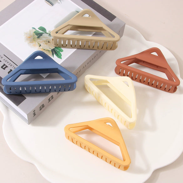 Women's Plastic And Resin Hollow Triangle Hairpin With Baking Varnish And Simple Geometric Design