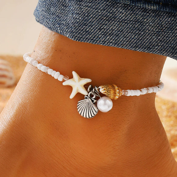 Women's Plastic And Resin Sea Star Shell Conch Bead For Summer Beach Holiday