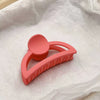 Women's Plastic And Resin Semiround Hollow Shark Hair Grab Clip With Baking Paint Finish