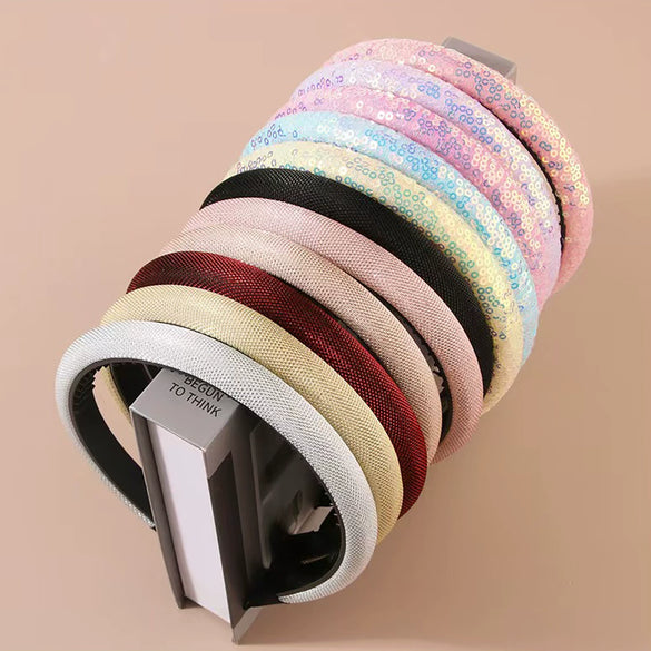 Women's Plastic And Resin Sequined Glitter Handmade Simple Antislip Headband