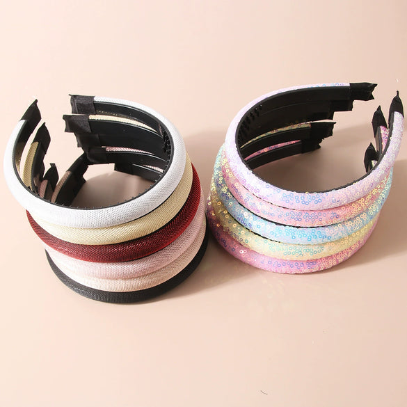 Women's Plastic And Resin Sequined Glitter Handmade Simple Antislip Headband