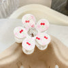 Women's Plastic Handmade Fresh Flower Hair Accessories Plaid Cherry Hairpin And Shark Clip