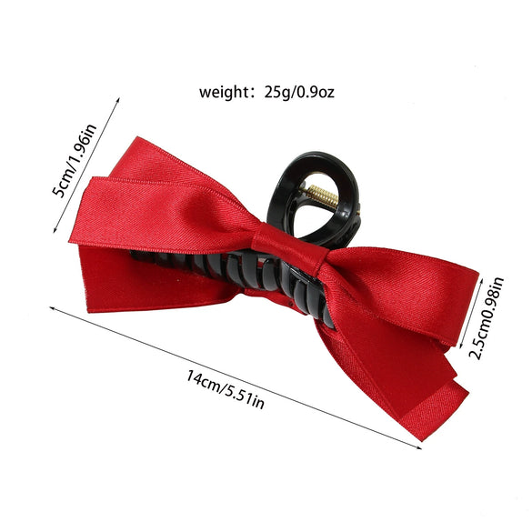 Women's Plastic Handmade Sweet Bow Hair Accessory Shark Clip