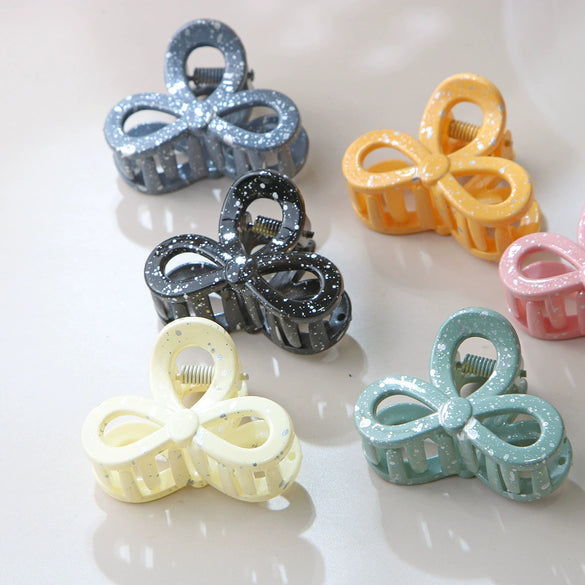 Women's Plastic Resin Bow Tie Hairpin Baking Paint Lovely Style