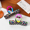 Women's Plastic Resin Color Wave Dot Handmade Highend Hair Shark Clip Hair Accessories