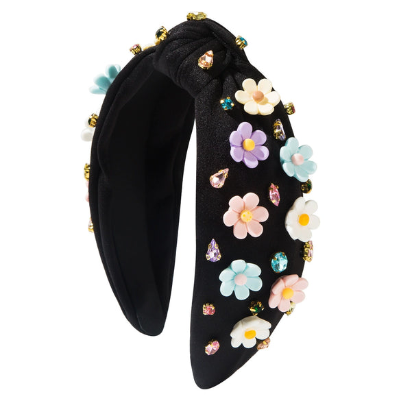 Women's Plastic Resin Diamond Flower Headband In Baroque Style Fashion Hair Accessories
