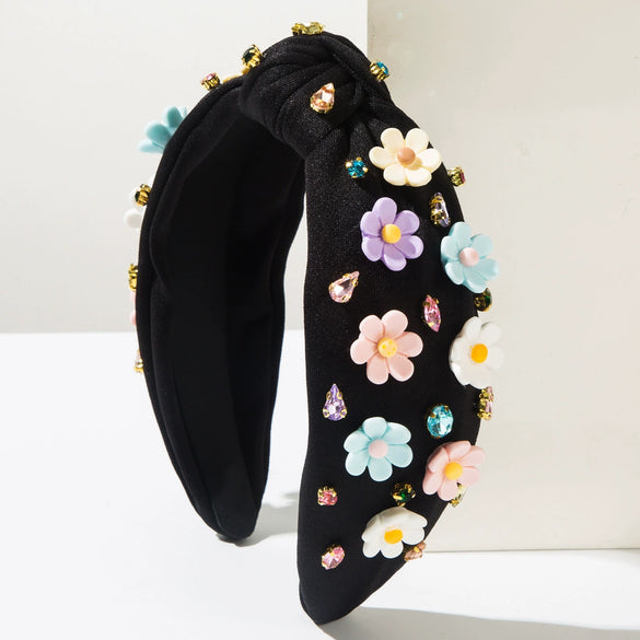 Women's Plastic Resin Diamond Flower Headband In Baroque Style Fashion Hair Accessories