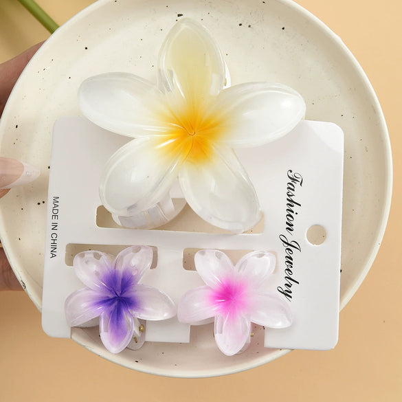 Women's Plastic Resin Egg Flower Grab Clip With Highend Feel And Baking Paint Finish