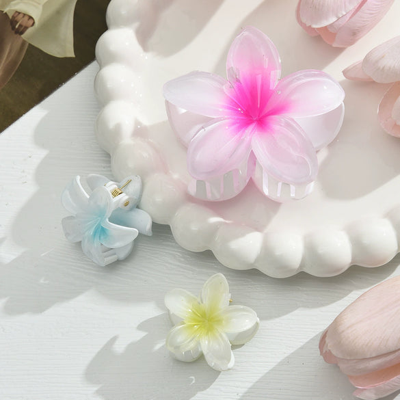 Women's Plastic Resin Egg Flower Grab Clip With Highend Feel And Baking Paint Finish