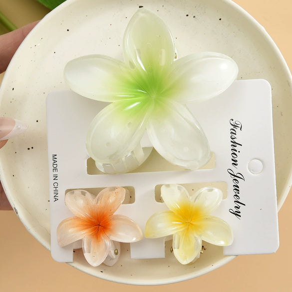 Women's Plastic Resin Egg Flower Grab Clip With Highend Feel And Baking Paint Finish