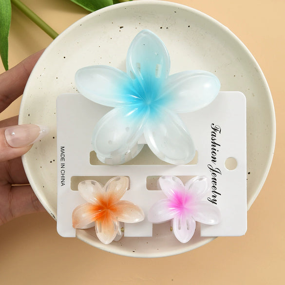 Women's Plastic Resin Egg Flower Grab Clip With Highend Feel And Baking Paint Finish