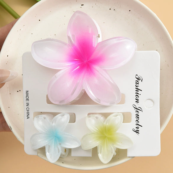 Women's Plastic Resin Egg Flower Grab Clip With Highend Feel And Baking Paint Finish